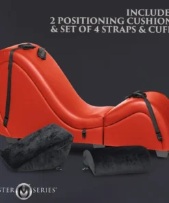 Red Detachable Kinky Sex Chaise with Love Pillows